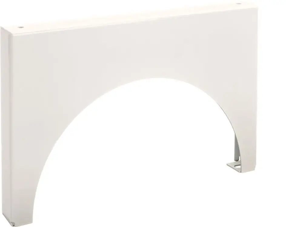 Weiße STIEBEL ELTRON Standkonsole SK 2, 236693 für Warmwasserspeicher, seitliche Montage mit abgerundeter Aussparung.